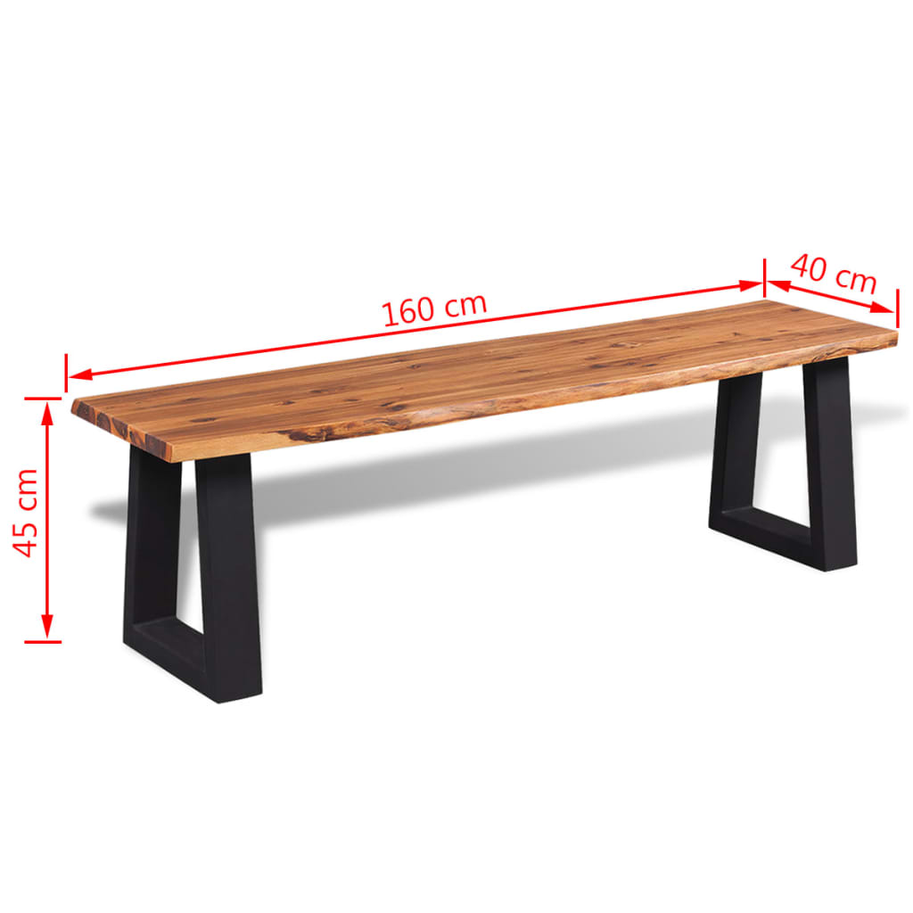 Bankje 160 cm massief acaciahout is nu te koop bij PeponiXL, paradijselijk wonen!