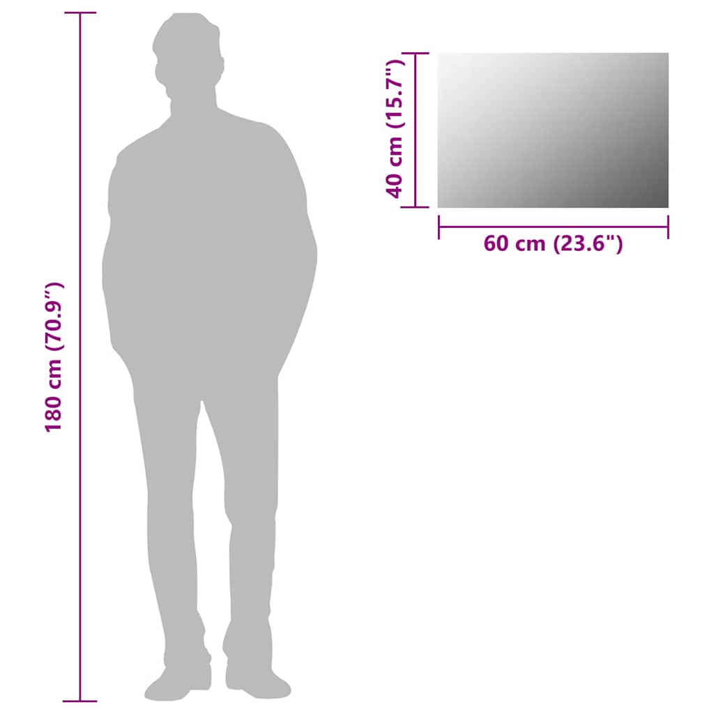 Wandspiegel rechthoekig 60x40 cm glas is nu te koop bij PeponiXL, paradijselijk wonen!