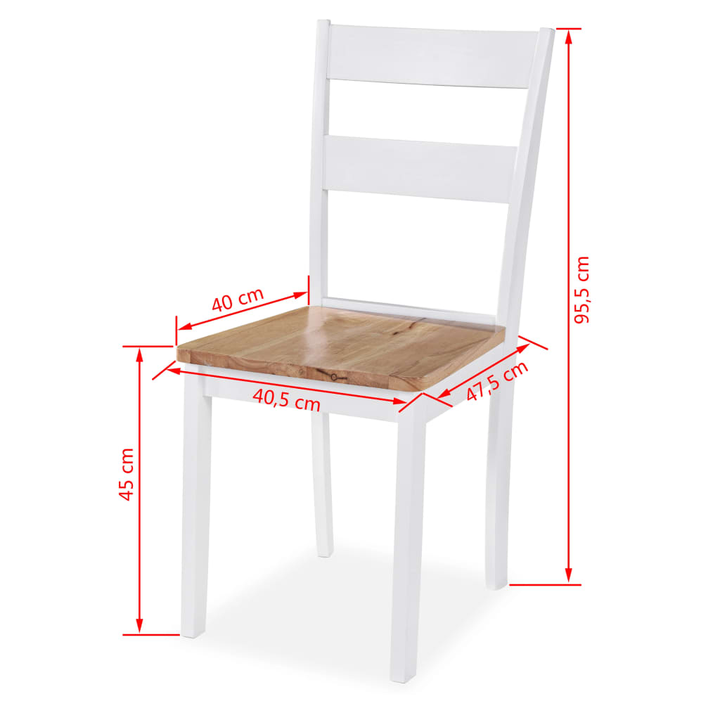 Eetkamerset MDF en rubberwood wit 5-delig is nu te koop bij PeponiXL, paradijselijk wonen!