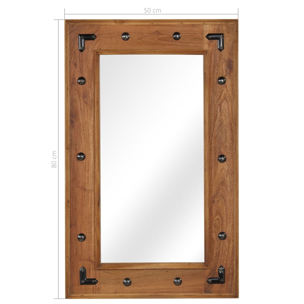 Spiegel 50x80 cm massief acaciahout is nu te koop bij PeponiXL, paradijselijk wonen!