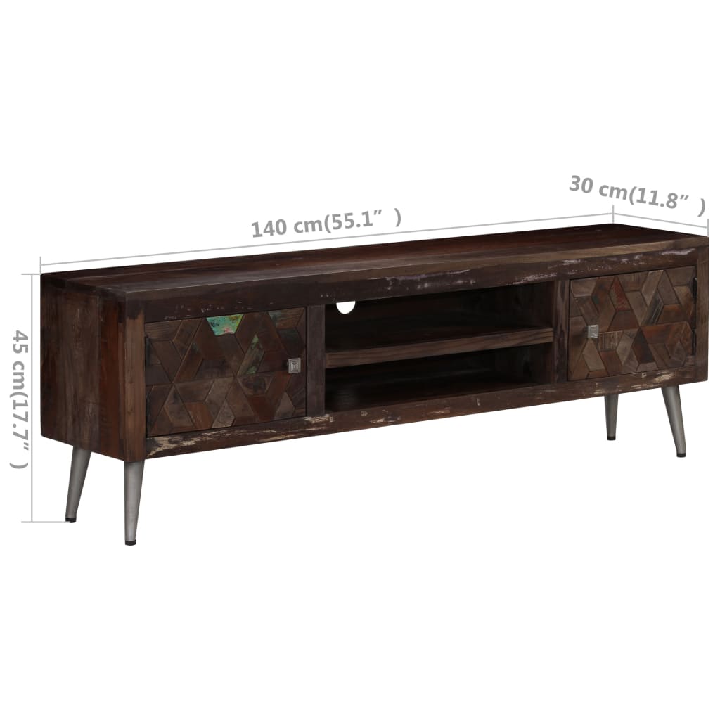 Tv-meubel 140x30x45 cm massief gerecycled hout