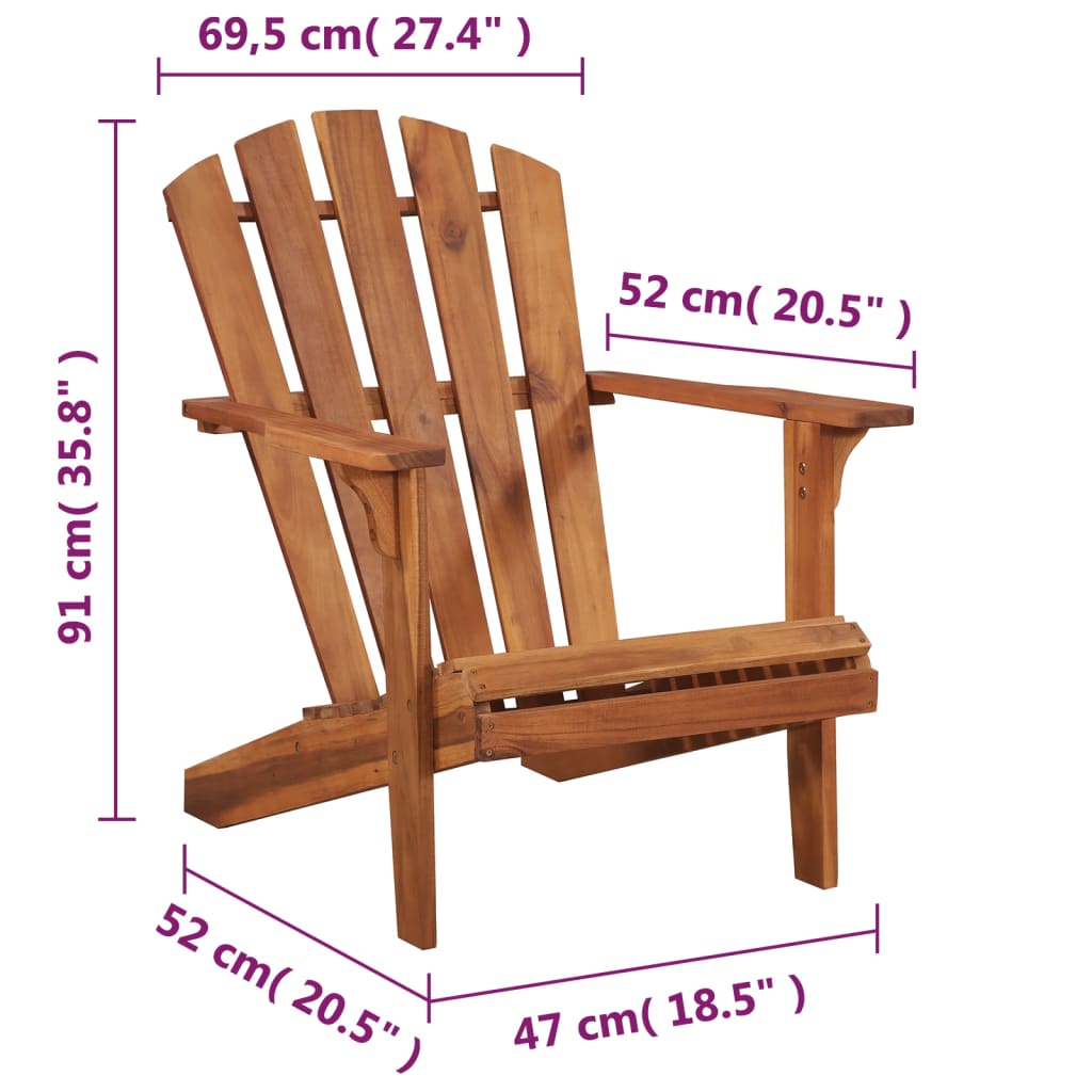 Tuinstoel Adirondack massief acaciahout is nu te koop bij PeponiXL, paradijselijk wonen!