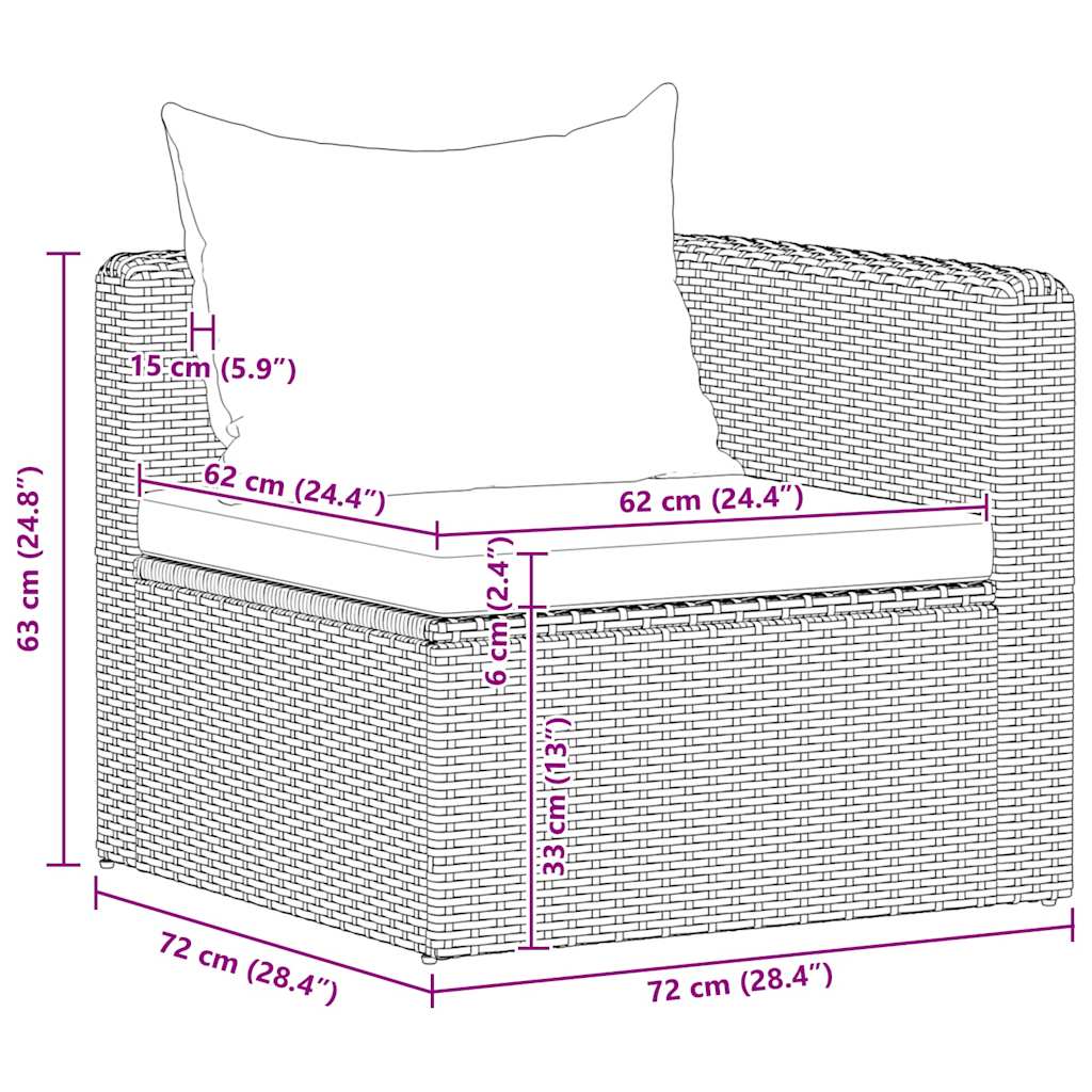 4-delige Loungeset met kussens poly rattan grijs is nu te koop bij PeponiXL, paradijselijk wonen!