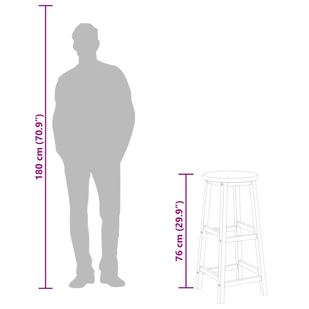 Barkrukken 2 st massief acaciahout is nu te koop bij PeponiXL, paradijselijk wonen!