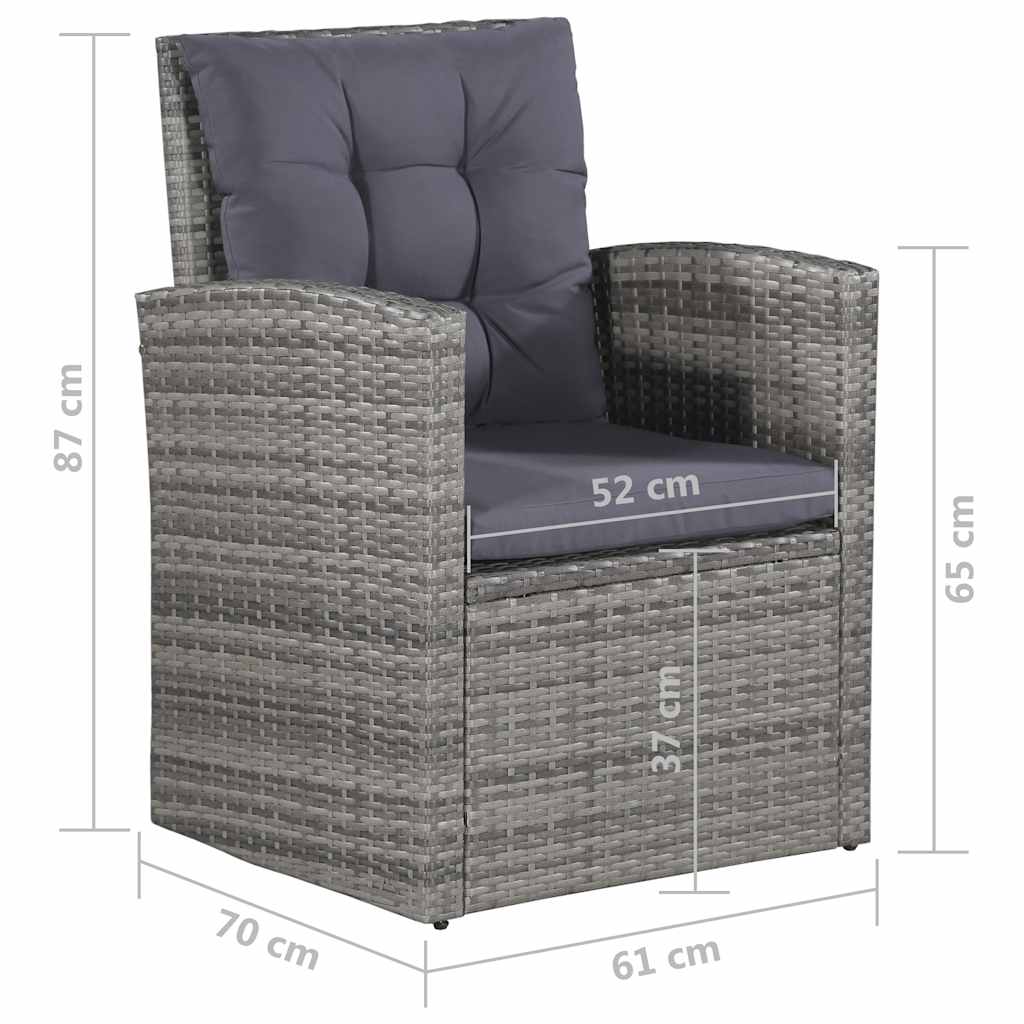 6-delige Loungeset met kussens poly rattan grijs is nu te koop bij PeponiXL, paradijselijk wonen!