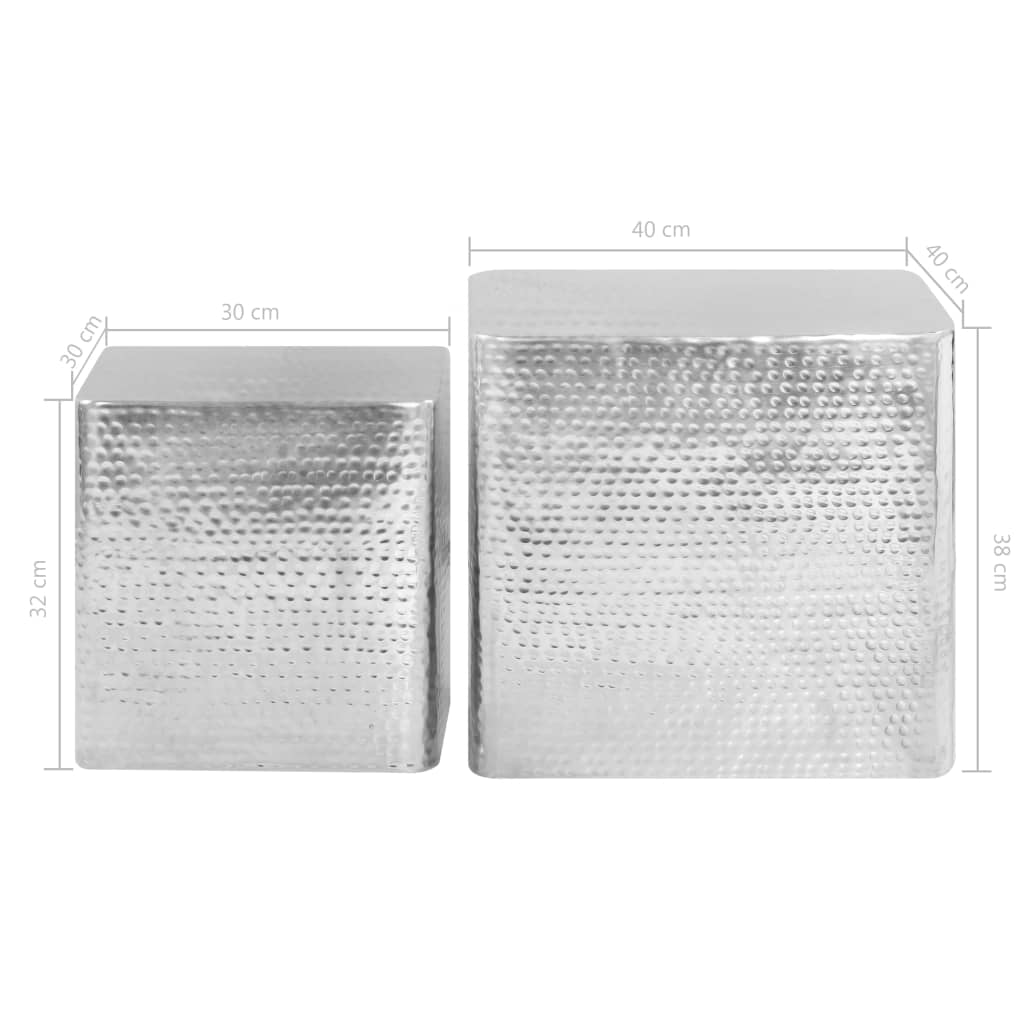 Salontafel 2 st aluminium zilver is nu te koop bij PeponiXL, paradijselijk wonen!