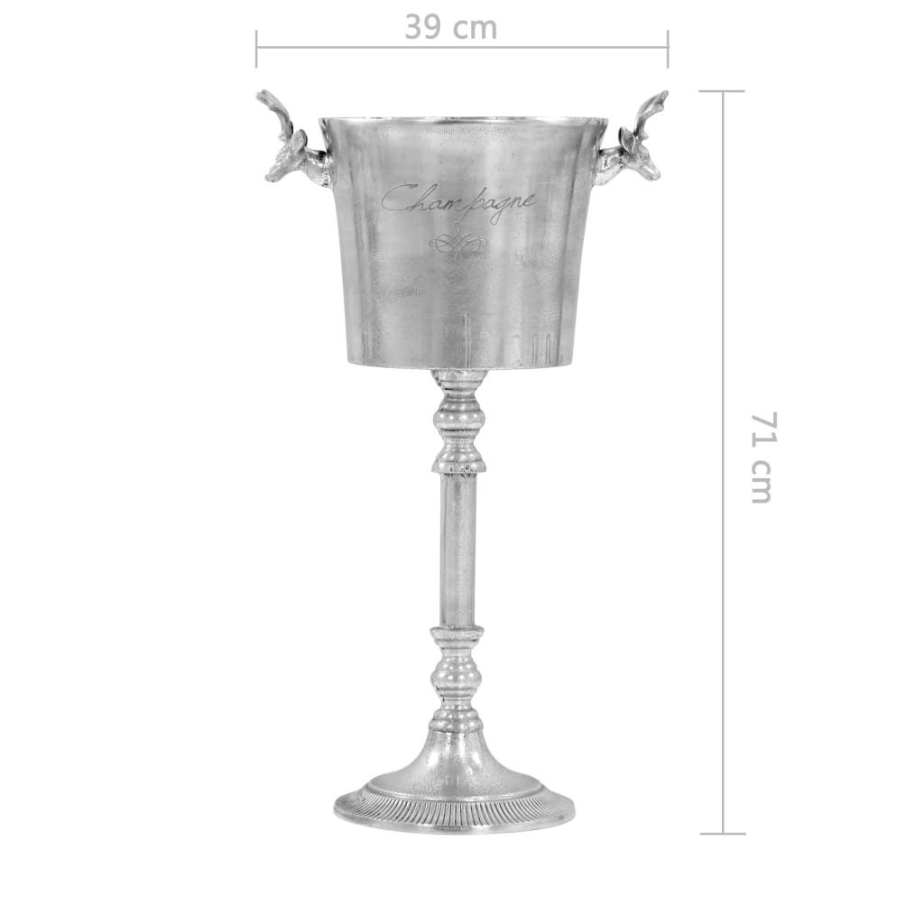 Champagnekoeler 39x29x71 cm massief aluminium zilverkleurig is nu te koop bij PeponiXL, paradijselijk wonen!