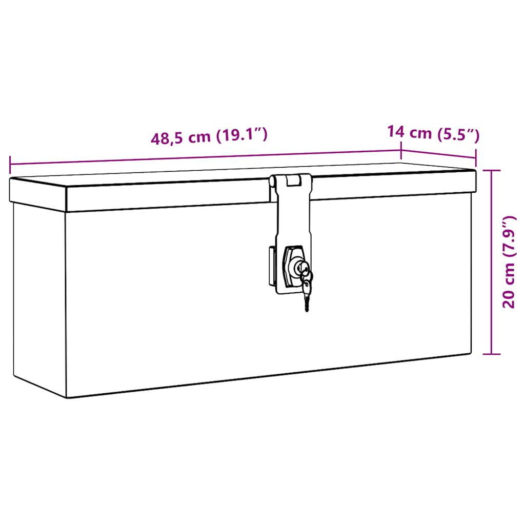 Aluminium kist 48,5x14x20 cm zilverkleurig is nu te koop bij PeponiXL, paradijselijk wonen!