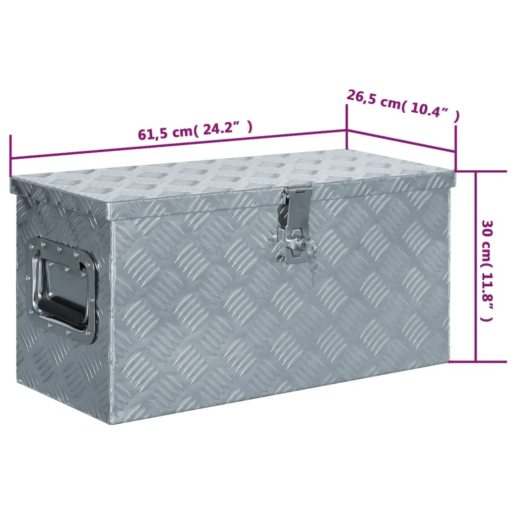 Aluminium kist 61,5x26,5x30 cm zilverkleurig is nu te koop bij PeponiXL, paradijselijk wonen!