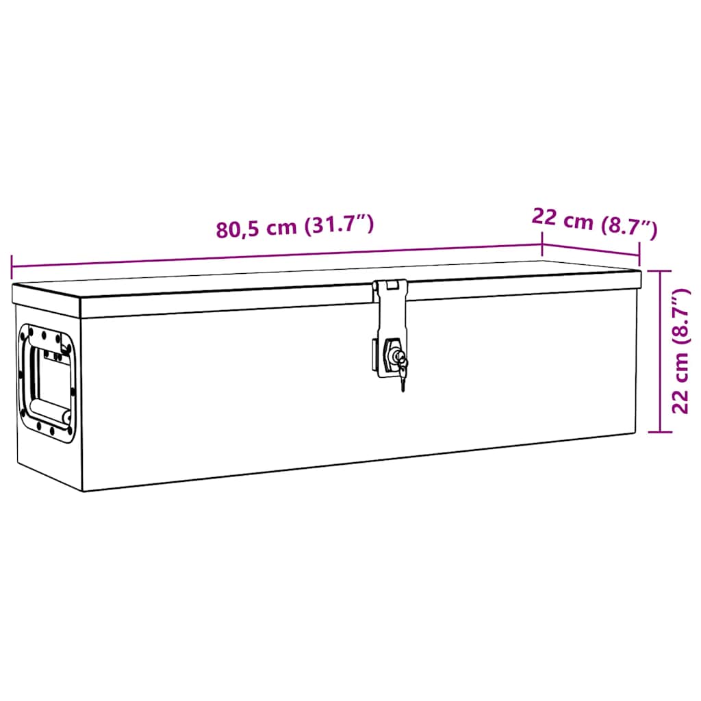 Aluminium kist 80,5x22x22 cm zilverkleurig is nu te koop bij PeponiXL, paradijselijk wonen!