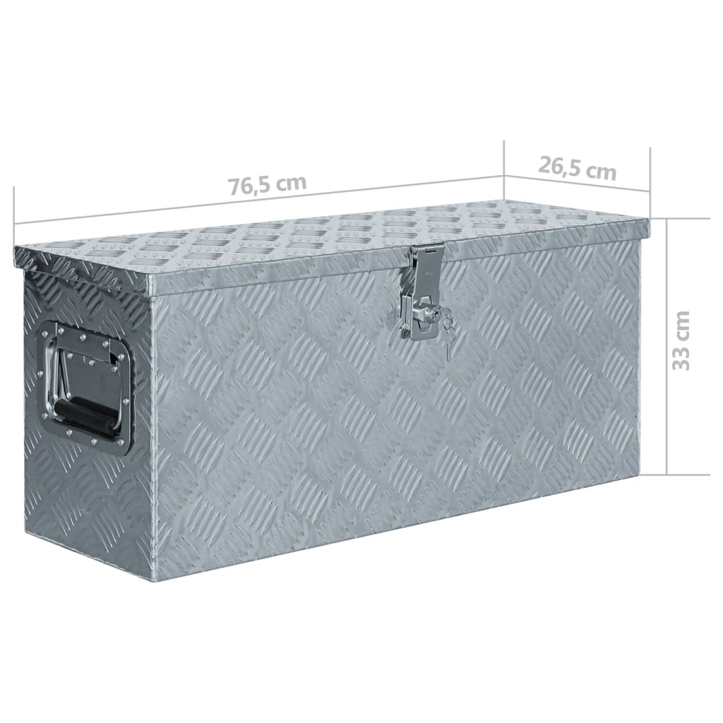 Aluminium kist 76,5x26,5x33 cm zilverkleurig is nu te koop bij PeponiXL, paradijselijk wonen!