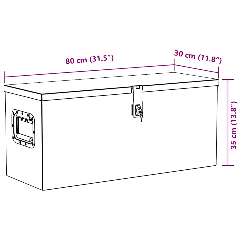 Aluminium kist 80x30x35 cm zilverkleurig is nu te koop bij PeponiXL, paradijselijk wonen!