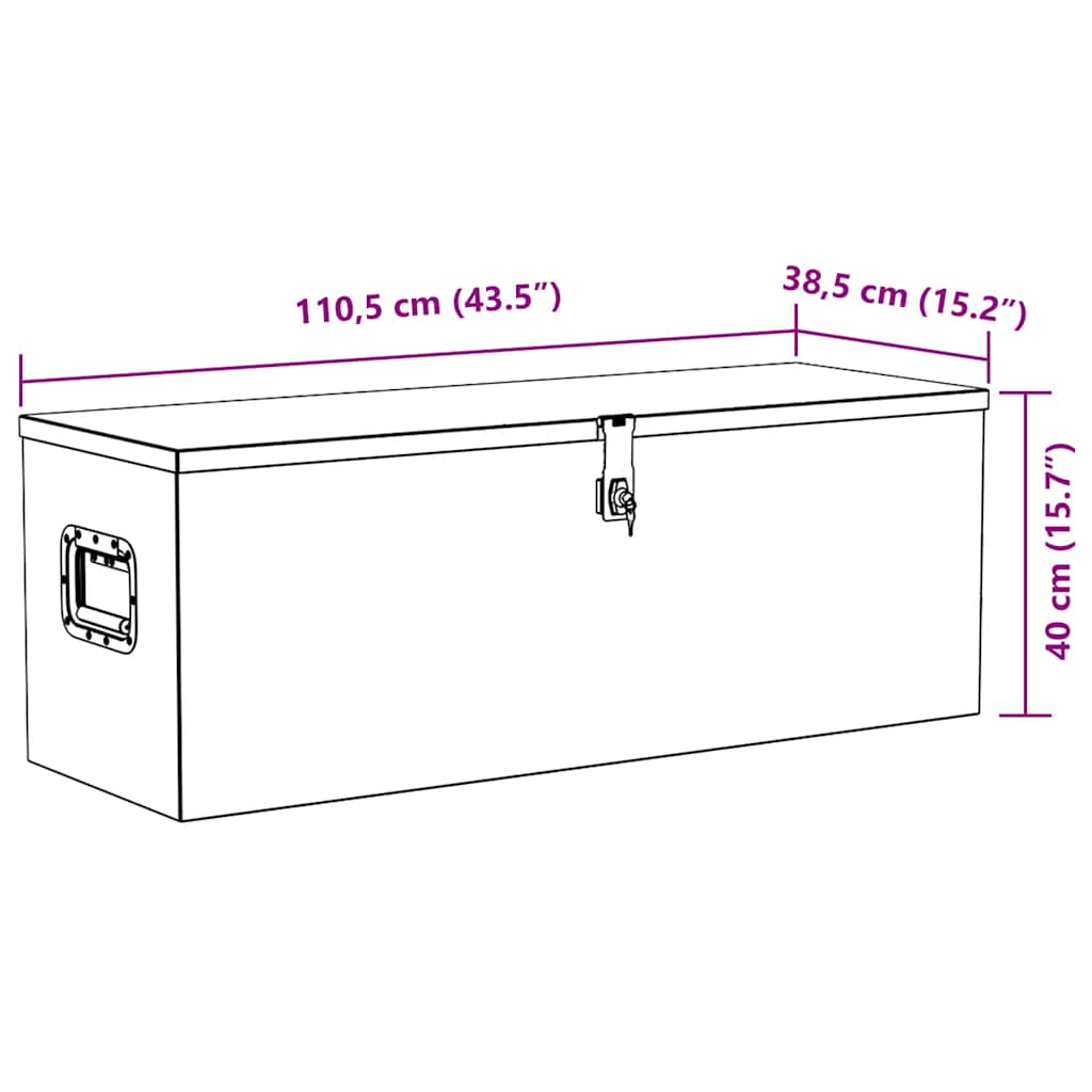 Aluminium kist 110,5x38,5x40 cm zilverkleurig is nu te koop bij PeponiXL, paradijselijk wonen!