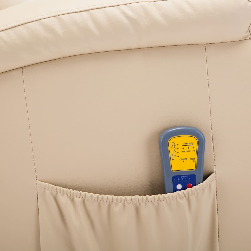 Massagestoel schommelend kunstleer crèmekleurig is nu te koop bij PeponiXL, paradijselijk wonen!