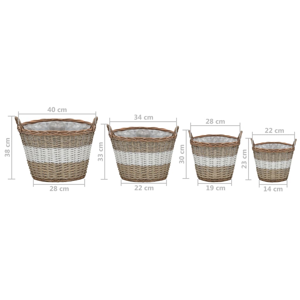 Plantenbakken verhoogd 4 st wicker met PE-voering is nu te koop bij PeponiXL, paradijselijk wonen!