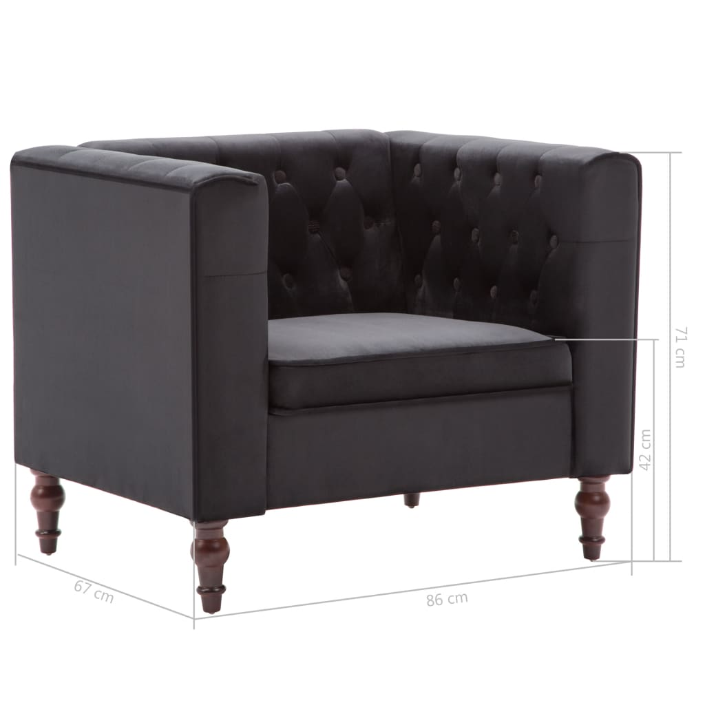 Fauteuil fluweel zwart is nu te koop bij PeponiXL, paradijselijk wonen!