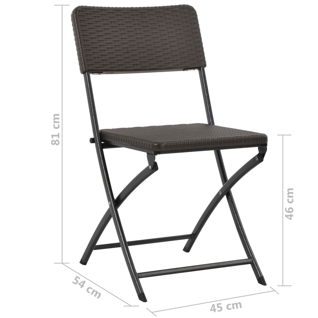 Tuinstoelen inklapbaar 2 st HDPE en staal bruin is nu te koop bij PeponiXL, paradijselijk wonen!