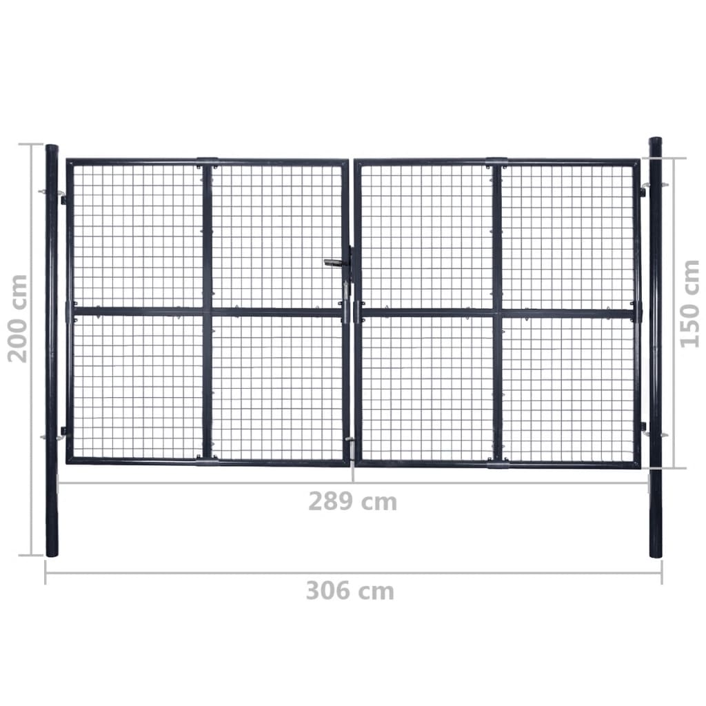 Tuinhek van gaas gegalvaniseerd staal 300x150 cm grijs is nu te koop bij PeponiXL, paradijselijk wonen!