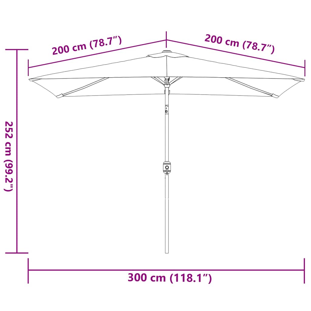 Parasol met metalen paal 300x200 cm antraciet is nu te koop bij PeponiXL, paradijselijk wonen!