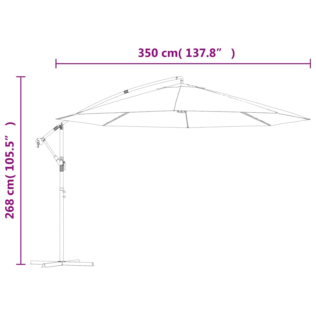 Zweefparasol met aluminium paal 350 cm antracietkleurig is nu te koop bij PeponiXL, paradijselijk wonen!