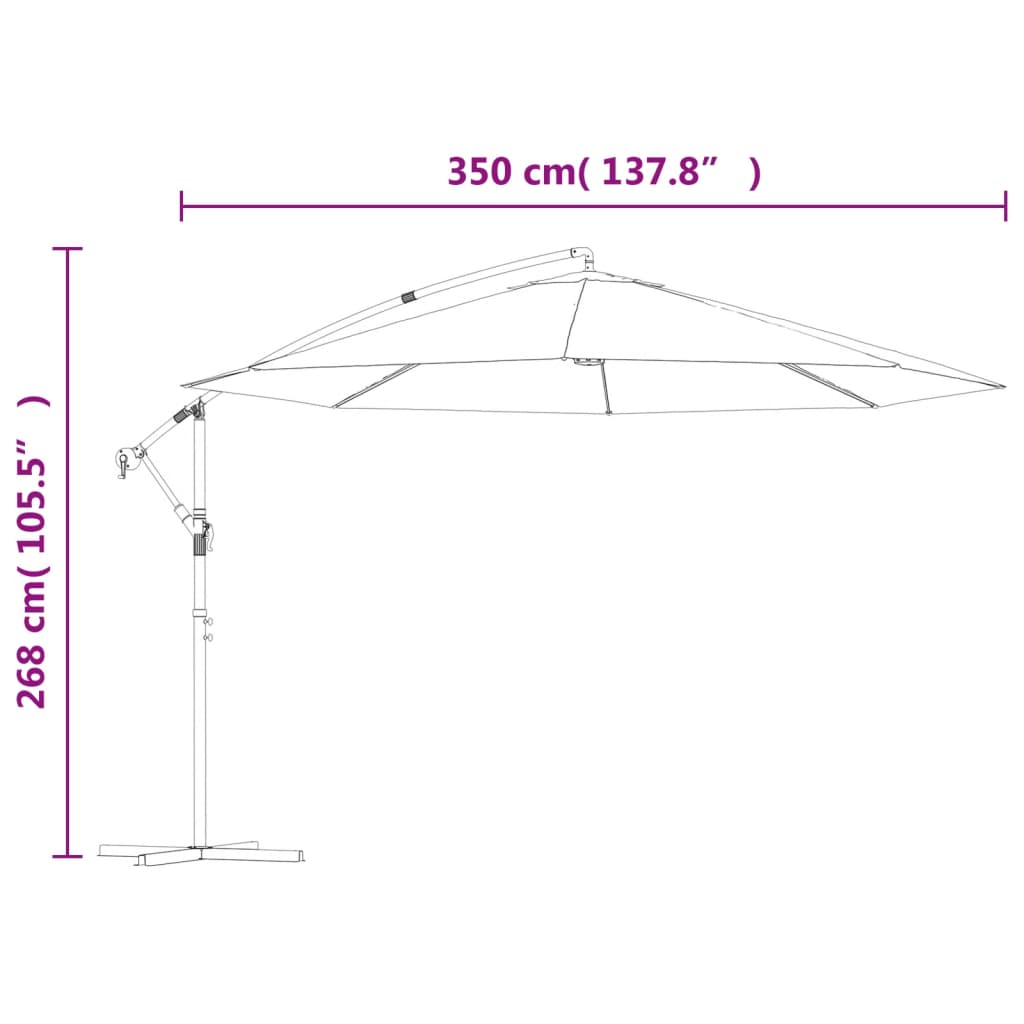 Zweefparasol met aluminium paal 350 cm bordeauxrood is nu te koop bij PeponiXL, paradijselijk wonen!