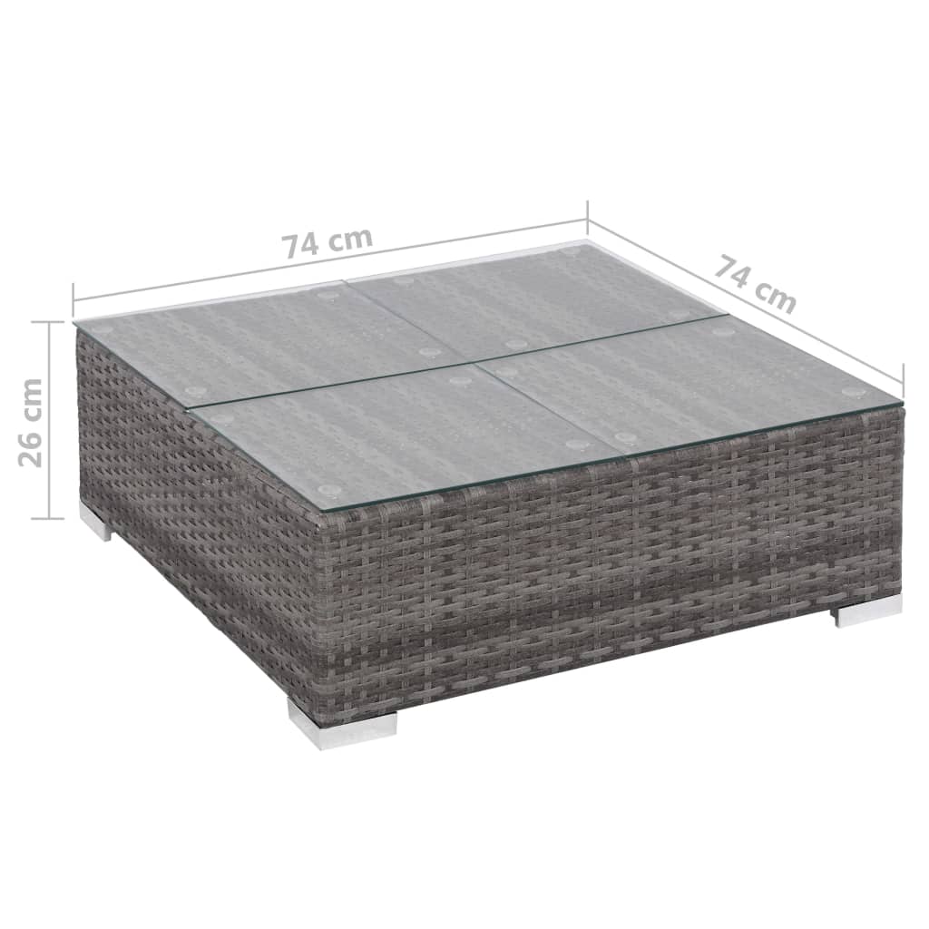 7-delige Loungeset met kussens poly rattan grijs is nu te koop bij PeponiXL, paradijselijk wonen!