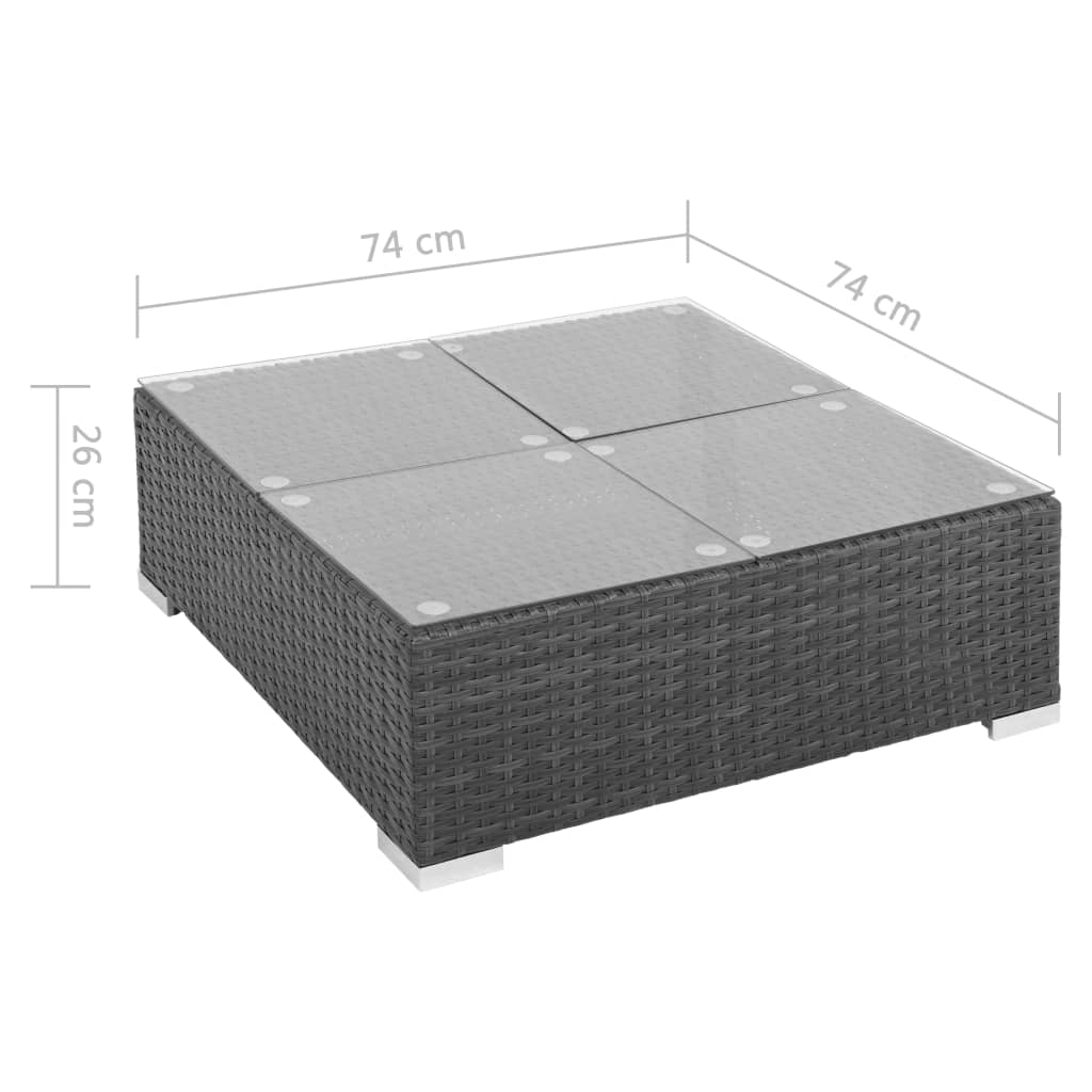 6-delige Loungeset met kussens poly rattan zwart is nu te koop bij PeponiXL, paradijselijk wonen!