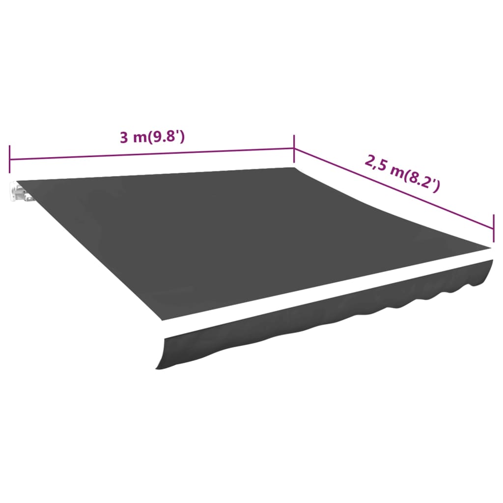 Luifeldoek 3x2,5 m canvas antraciet is nu te koop bij PeponiXL, paradijselijk wonen!