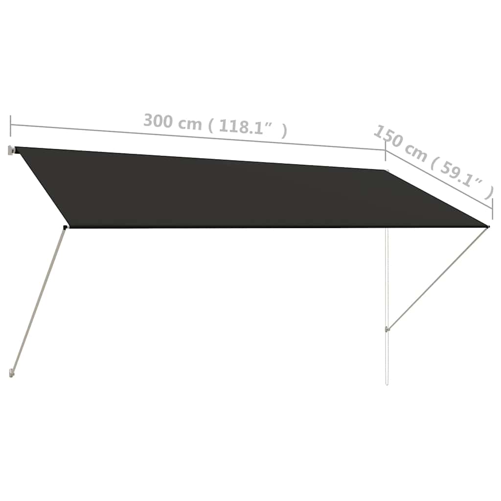 Luifel uittrekbaar 300x150 cm antraciet is nu te koop bij PeponiXL, paradijselijk wonen!