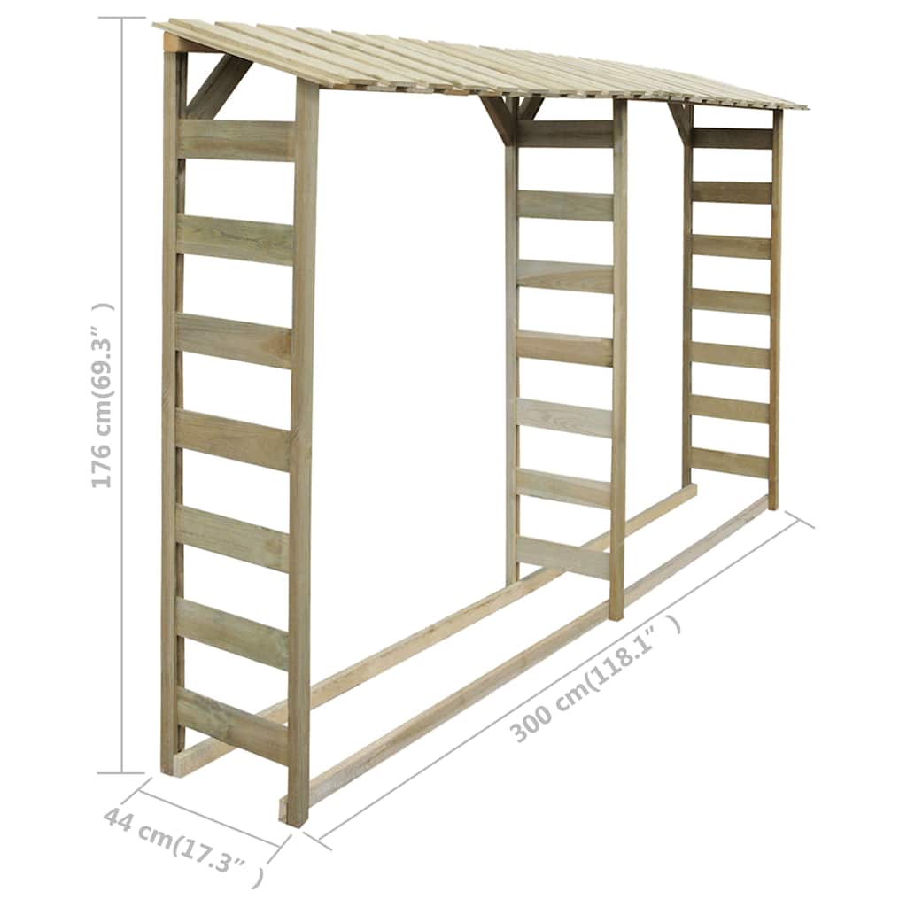 Haardhoutopslag 300x44x176 cm geïmpregneerd grenenhout is nu te koop bij PeponiXL, paradijselijk wonen!