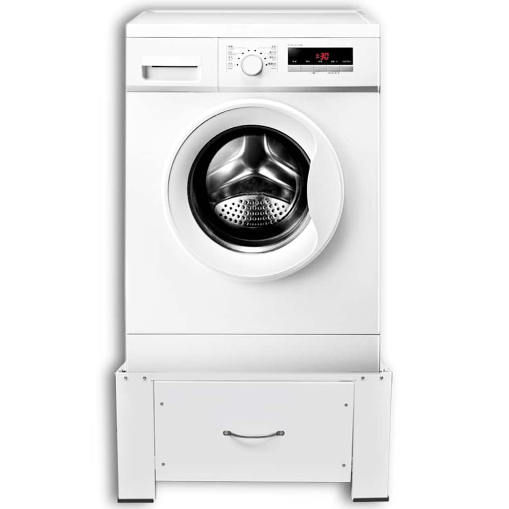 Voetstuk voor wasmachine met lade wit is nu te koop bij PeponiXL, paradijselijk wonen!