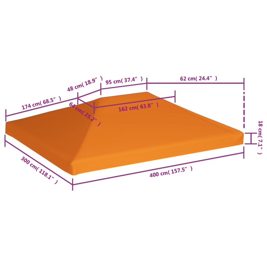Prieeldak 310 g/m² 4x3 m oranje is nu te koop bij PeponiXL, paradijselijk wonen!
