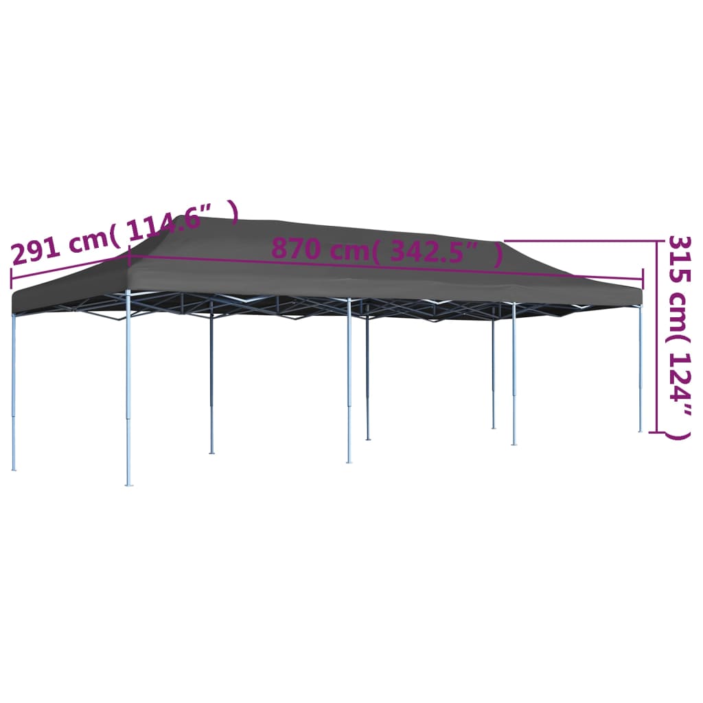 Vouwtent pop-up 3x9 m antraciet is nu te koop bij PeponiXL, paradijselijk wonen!
