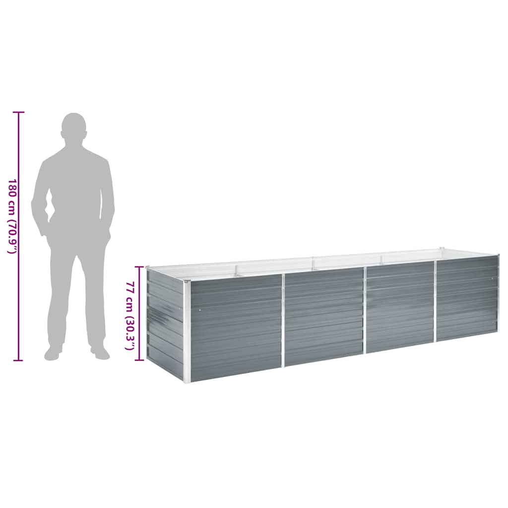 Plantenbak verhoogd 320x80x77 cm gegalvaniseerd staal grijs is nu te koop bij PeponiXL, paradijselijk wonen!