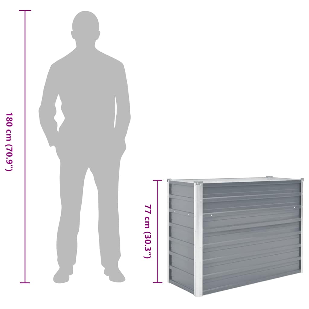 Plantenbak verhoogd 100x40x77 cm gegalvaniseerd staal grijs is nu te koop bij PeponiXL, paradijselijk wonen!