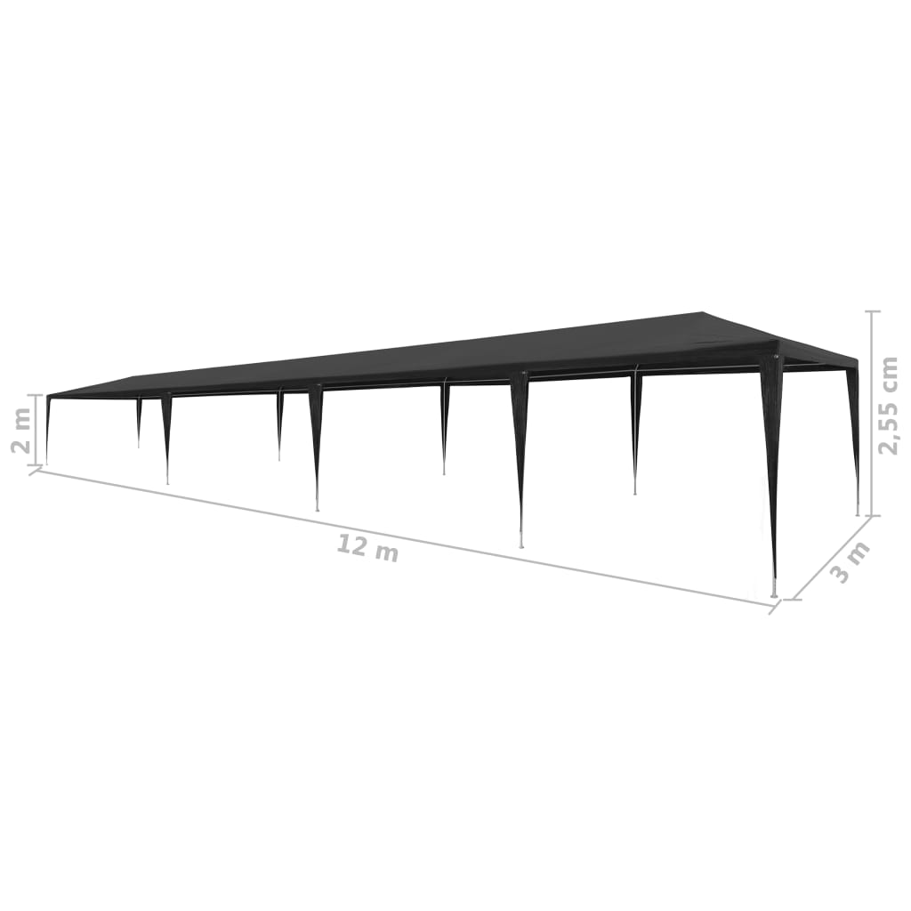 Partytent 3x12 m PE antraciet is nu te koop bij PeponiXL, paradijselijk wonen!