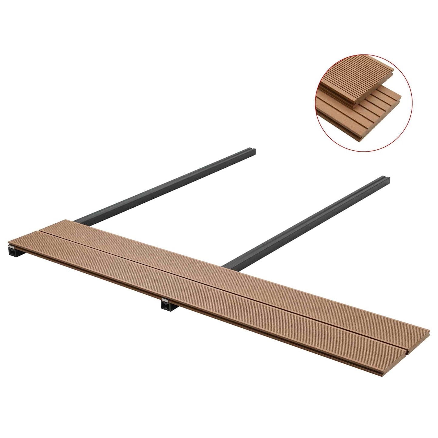 Terrasplank 4 pcs Teakhout WPC is nu te koop bij PeponiXL, paradijselijk wonen!