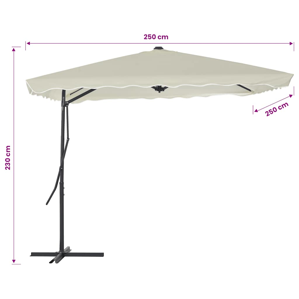 Parasol met stalen paal 250x250 cm zandkleurig is nu te koop bij PeponiXL, paradijselijk wonen!