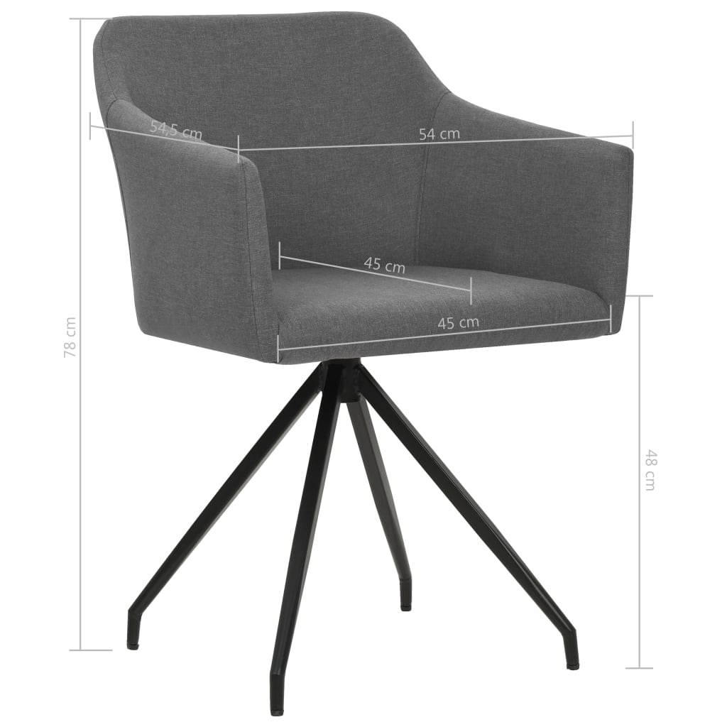 Eetkamerstoelen draaibaar 2 st stof lichtgrijs is nu te koop bij PeponiXL, paradijselijk wonen!