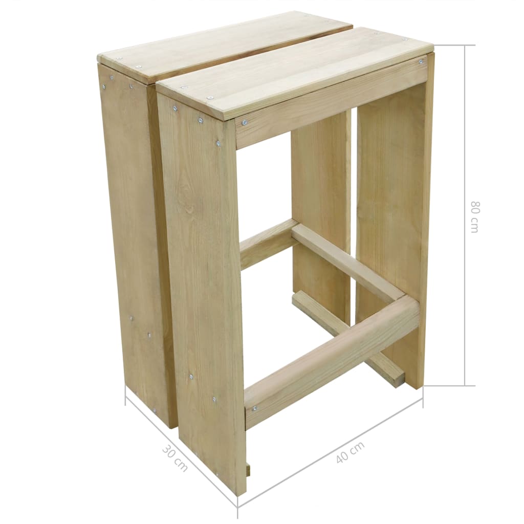 Tuinbarkrukken 2 st geïmpregneerd grenenhout is nu te koop bij PeponiXL, paradijselijk wonen!