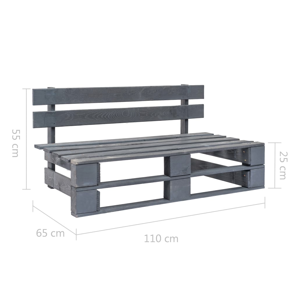 Tuinbank pallet hout grijs is nu te koop bij PeponiXL, paradijselijk wonen!