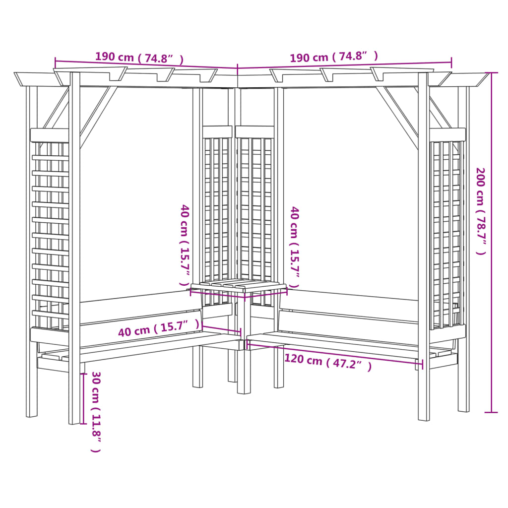 Hoekpergola met bank geïmpregneerd grenenhout is nu te koop bij PeponiXL, paradijselijk wonen!