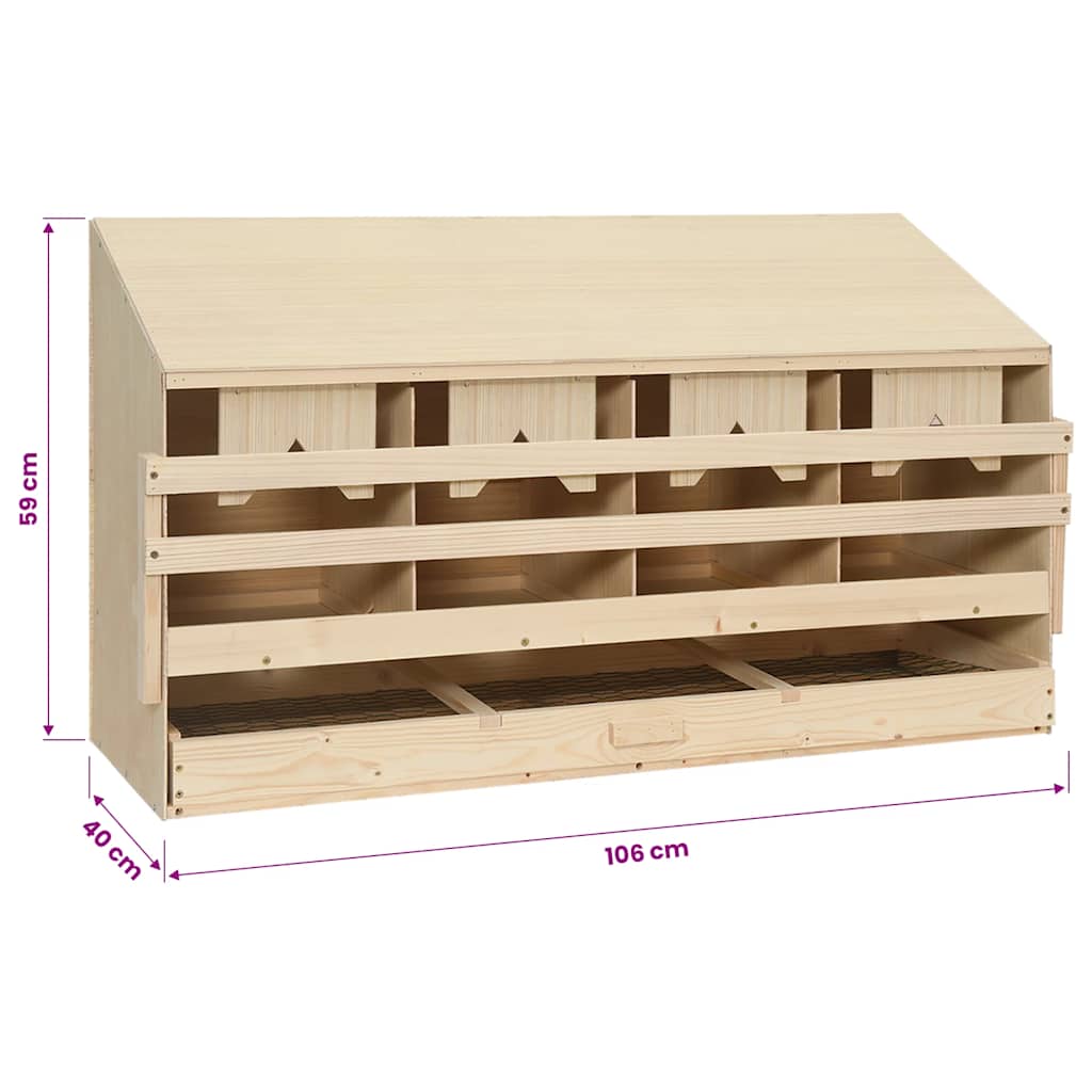 Kippenlegkast 4 compartimenten 106x40x59 cm massief grenenhout is nu te koop bij PeponiXL, paradijselijk wonen!