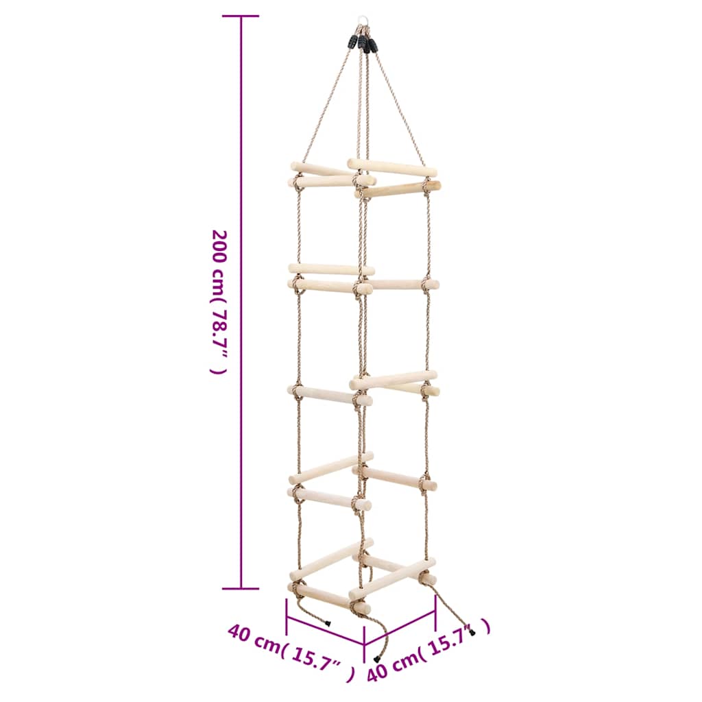 Touwladder 200 cm hout is nu te koop bij PeponiXL, paradijselijk wonen!