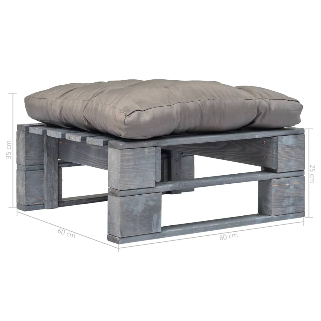 Tuinhocker met grijs kussen pallet hout grijs is nu te koop bij PeponiXL, paradijselijk wonen!