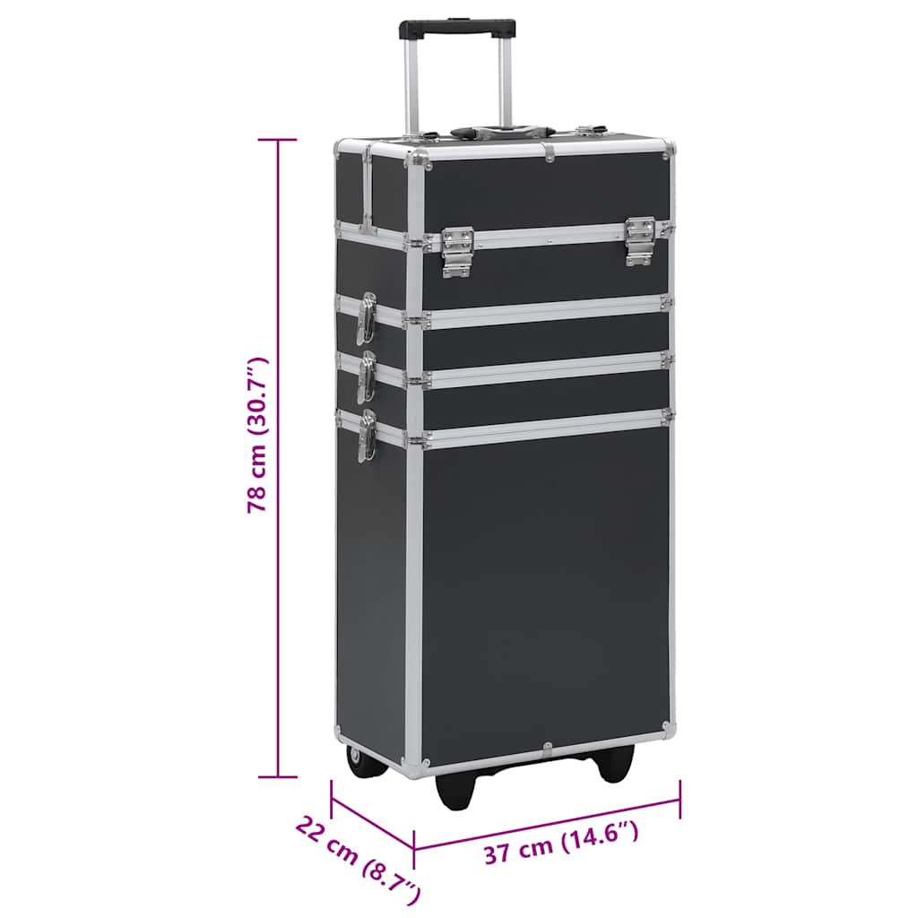 Make-up trolley aluminium zwart is nu te koop bij PeponiXL, paradijselijk wonen!