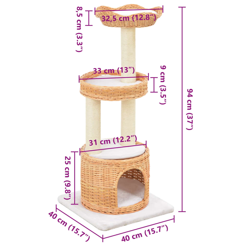 Kattenkrabpaal met sisal krabpaal natuurlijk wilgenhout is nu te koop bij PeponiXL, paradijselijk wonen!