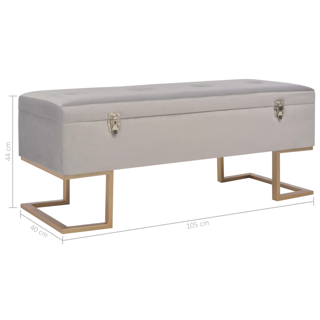 Bankje met opbergvak 105 cm fluweel grijs is nu te koop bij PeponiXL, paradijselijk wonen!