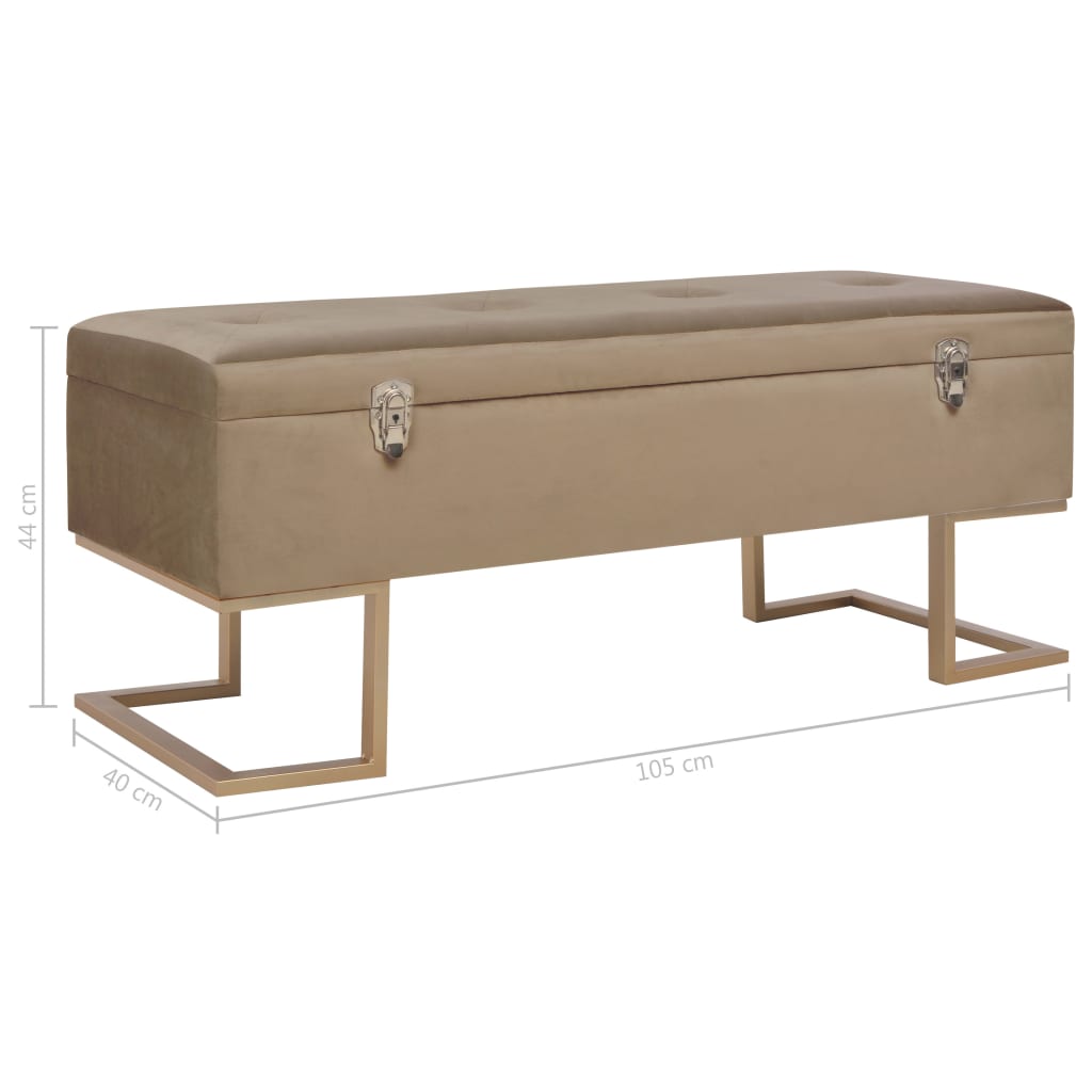 Bankje met opbergvak 105 cm fluweel beige is nu te koop bij PeponiXL, paradijselijk wonen!