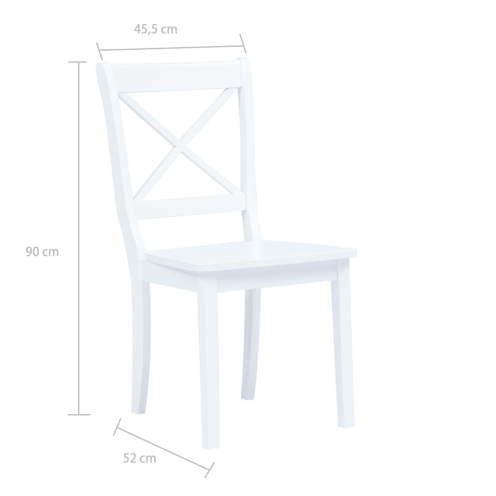 Eetkamerstoelen 2 st massief rubberwood wit is nu te koop bij PeponiXL, paradijselijk wonen!